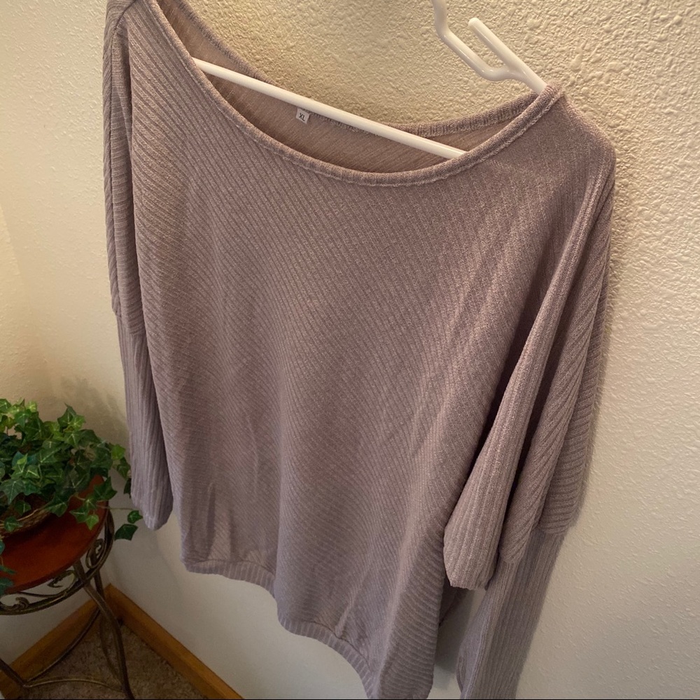 Off the Shoulder Ribbed Sweater - Picture 6 of 8